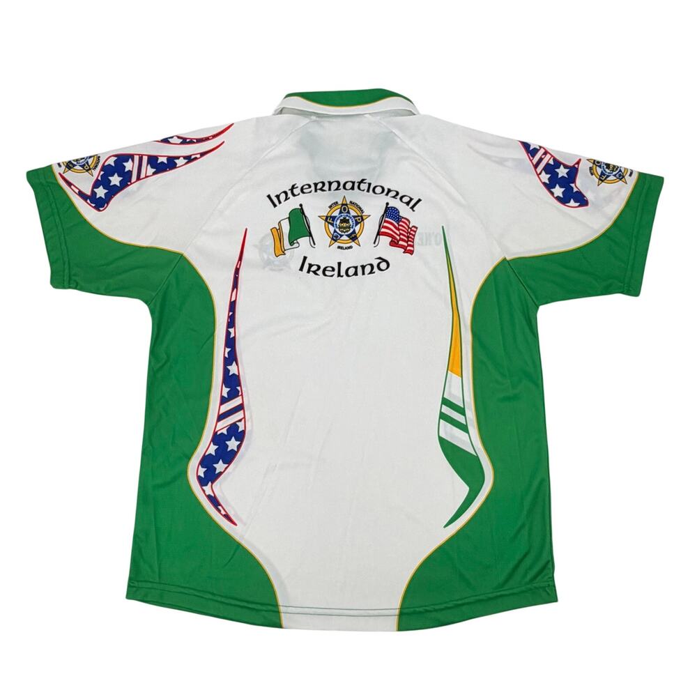 O’Neills Ireland Polo Jersey XL Green White USA Flag Made in Ireland - Picture 2 of 5